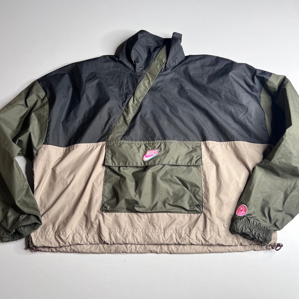 Nike Sportswear Colorblock Anorak Windbreaker Jacket Pink Logo Small